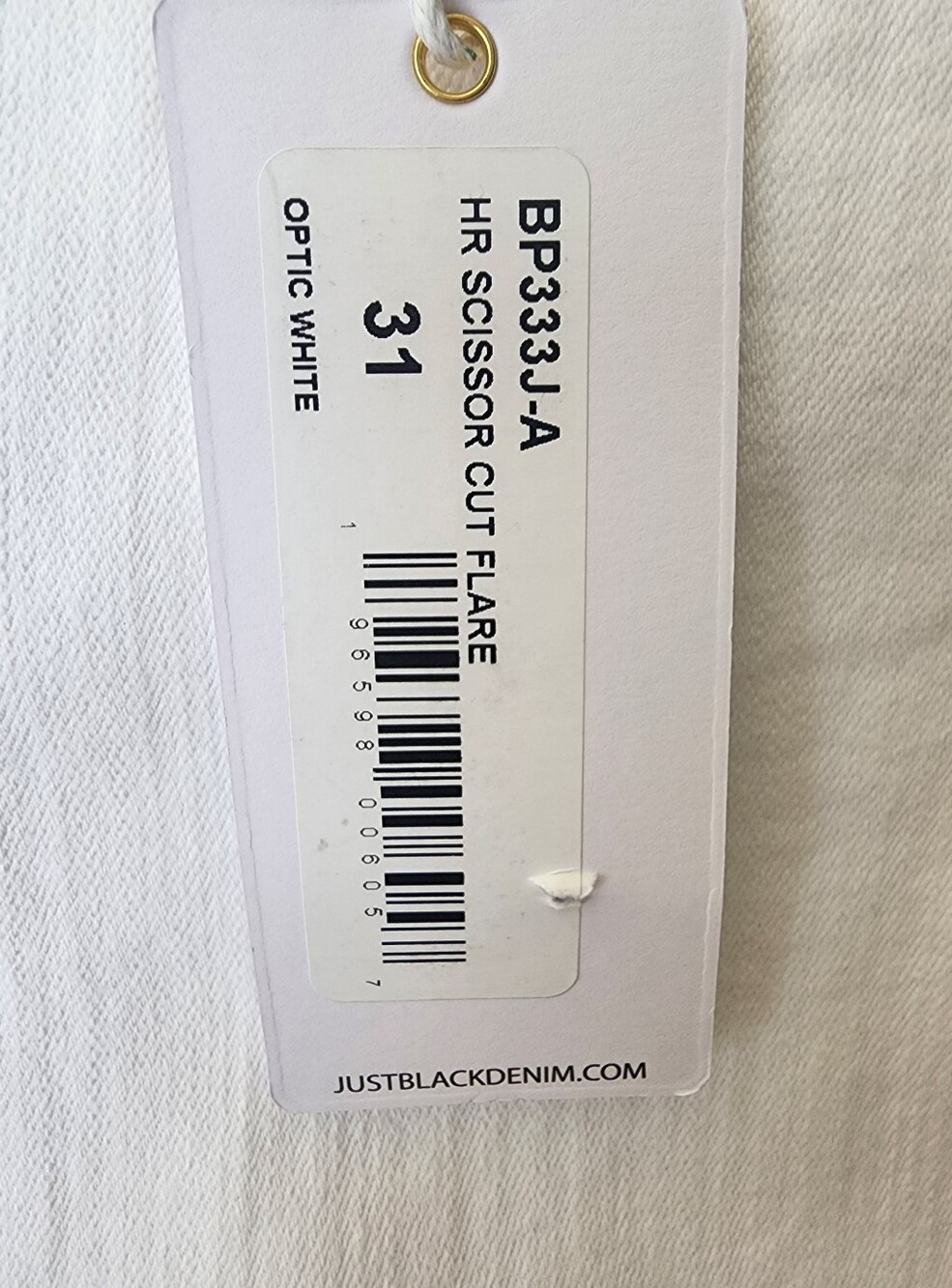 Just Black Denim NWT High Rise Scissor Cut Flare Jeans White 31 - Picture 11 of 13